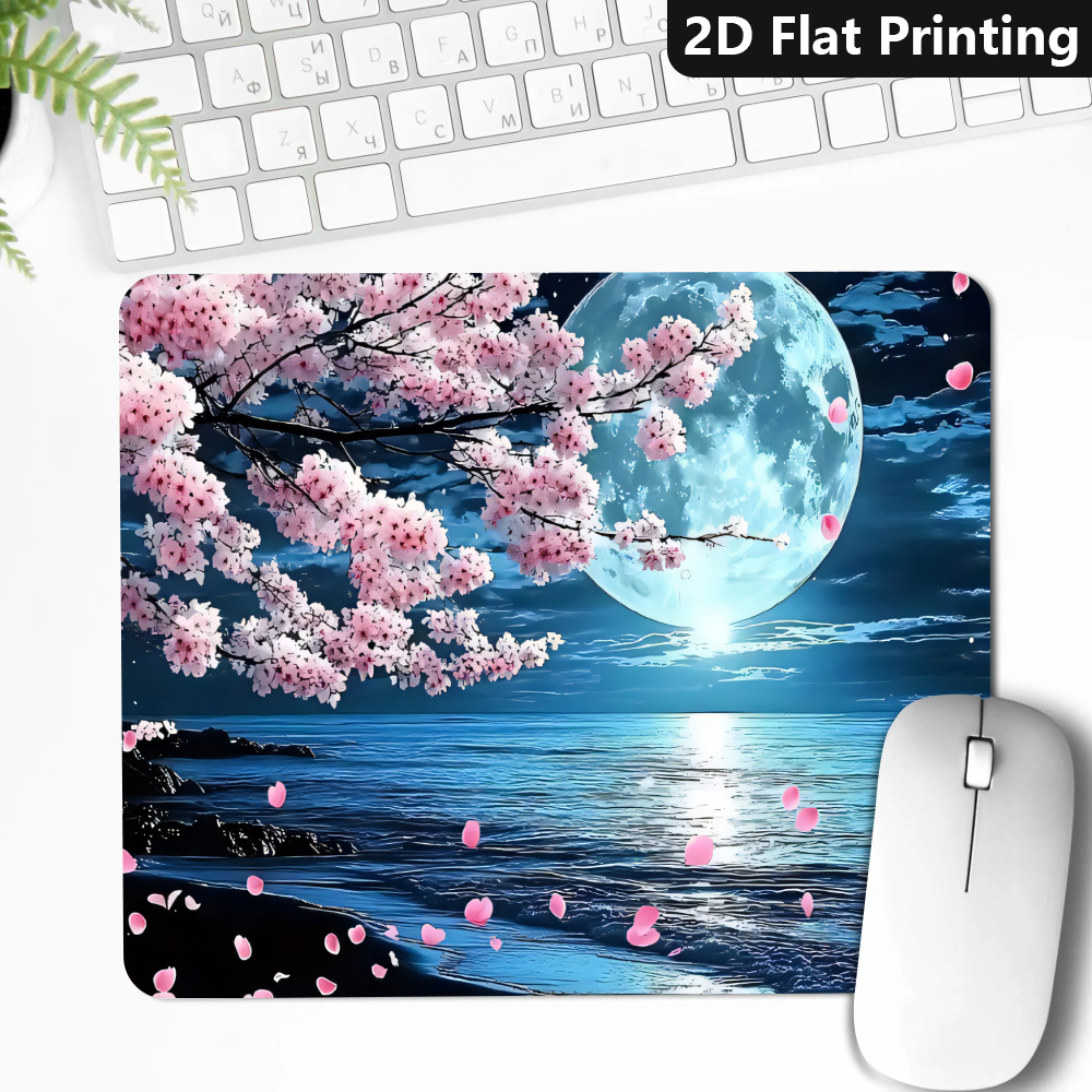 Desk Setup Workspace - Ay ışığında kiraz çiçekleri, 1 adet,