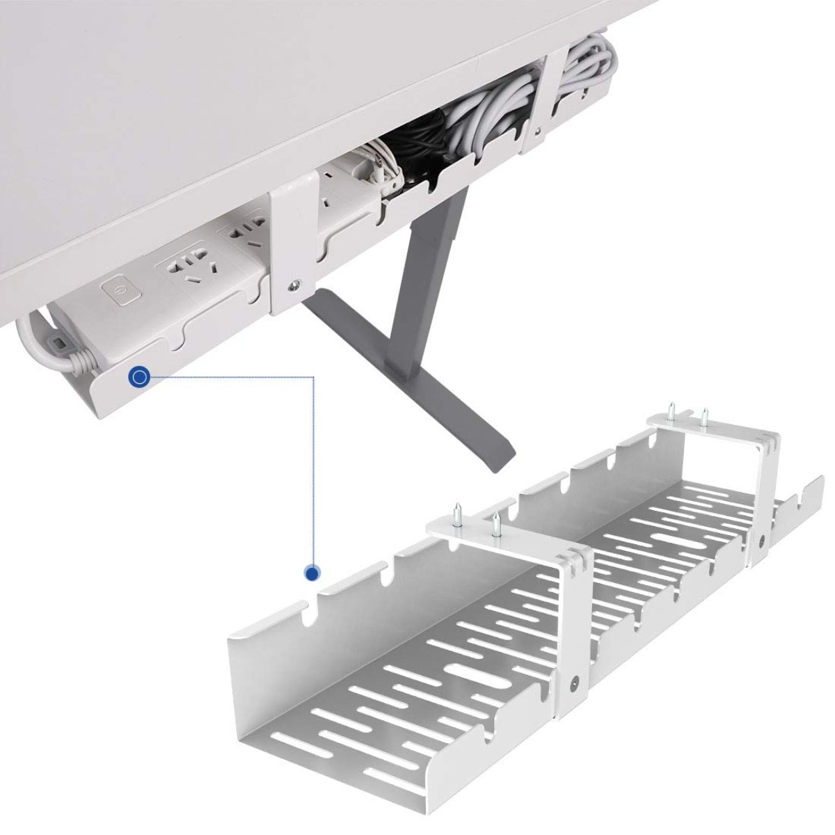 Desk Setup Workspace - Kablo Düzenleme Tepsisi Masa Altı Kablo