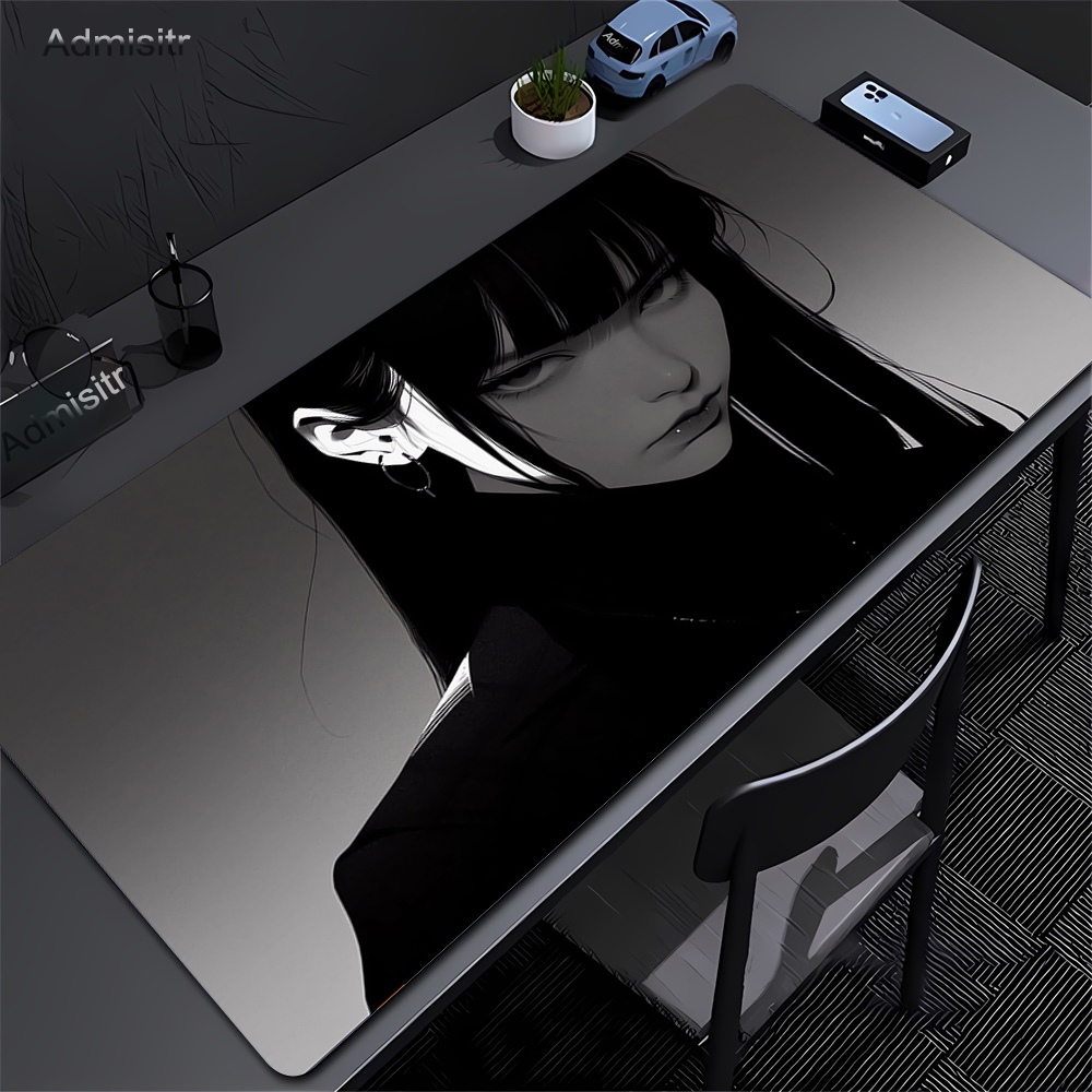 Desk Setup Pink - Siyah Anime Koyu Kız Masa Mat