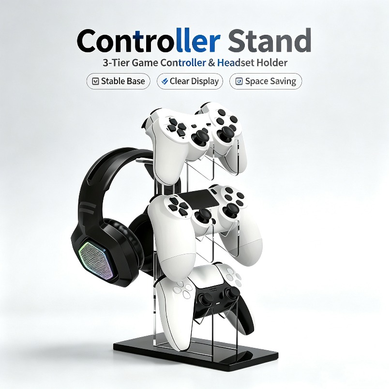 Desk Setup Game - Kulaklık Askılı Kontrolcü Tutucu 3 Katmanlı