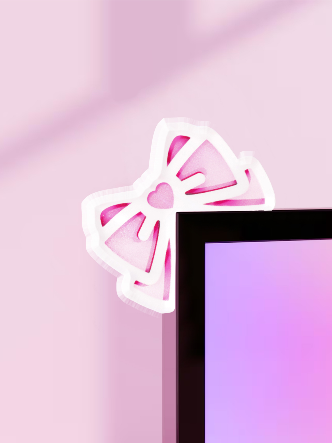 Desk Setup Pink - Kawaii Fiyonk Monitör Süsü Pembe Akrilik