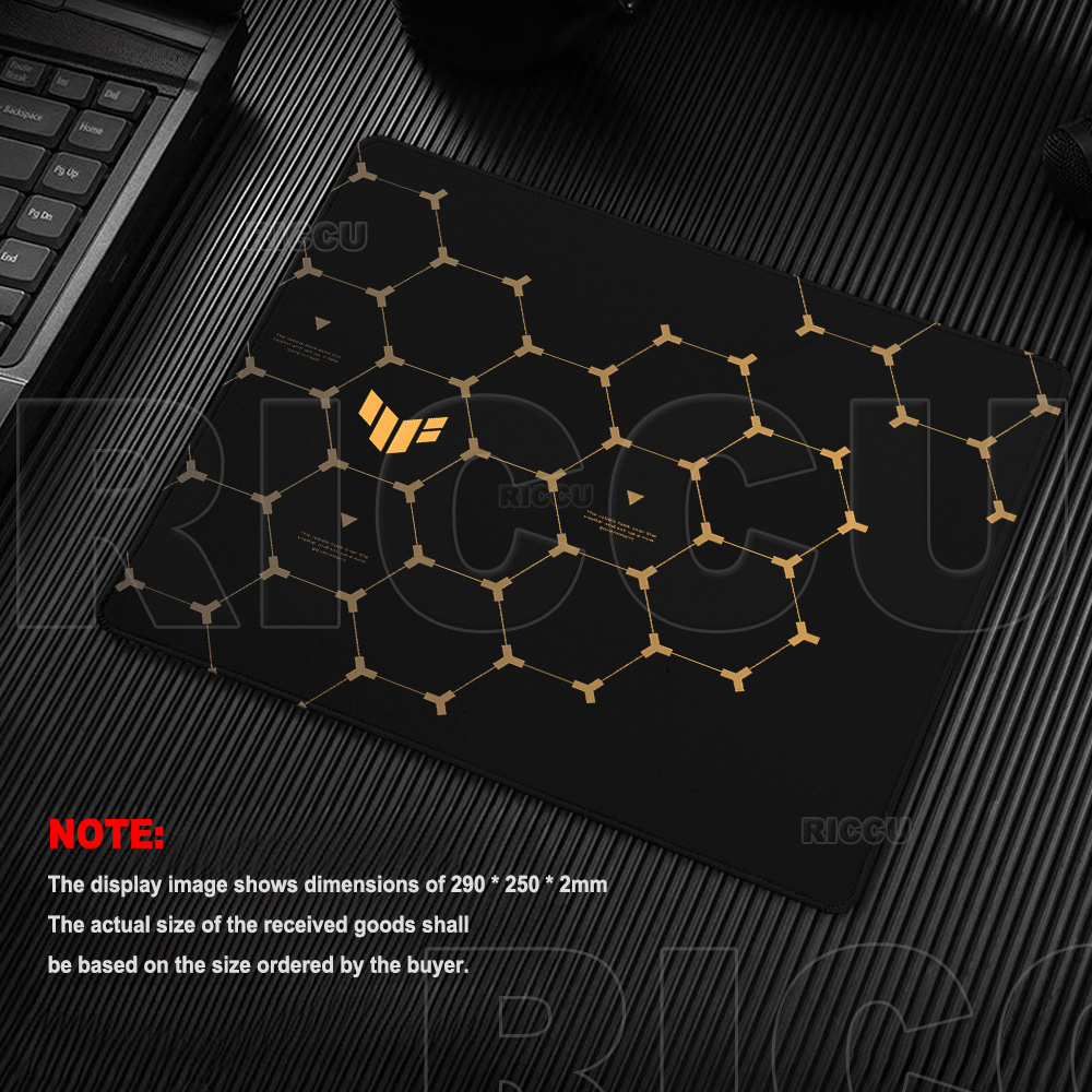 Desk Setup Black And White - Hexagon TUF Oyun Mouse Pad'i Kauçuk