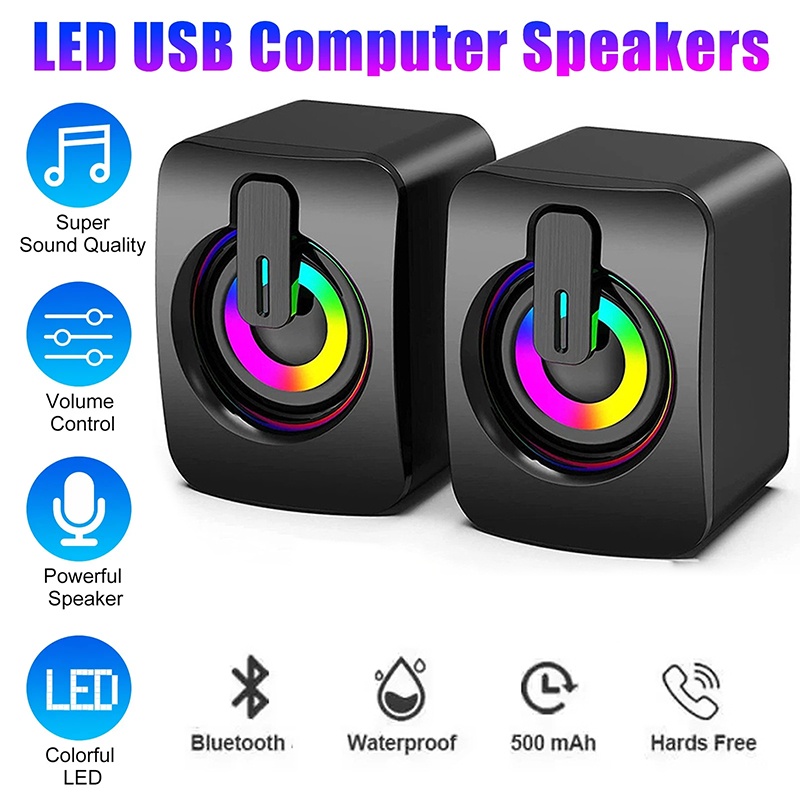 Desk Setup Speakers - Mini Bilgisayar Hoparlörleri Ses Kontrolü Stereo