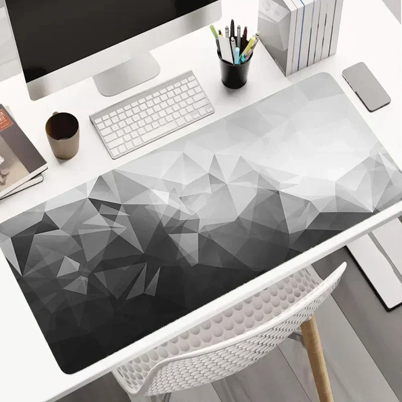 Modern Koyu Geometrik Masa Ört - Desk Setup Grey incelemesi ve fiyatı