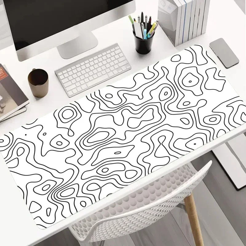 Modern Koyu Geometrik Masa Ört - Desk Setup Grey incelemesi ve fiyatı