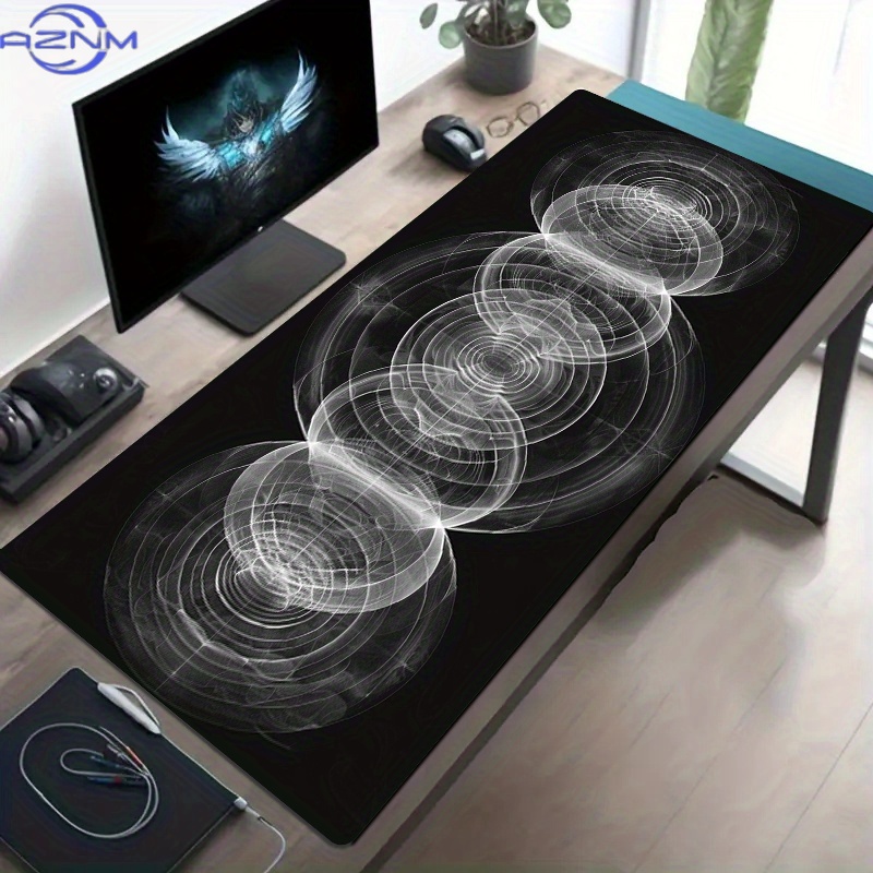 Büyük Siyah Beyaz Spiral Desen - Desk Setup Workspace incelemesi ve fiyatı