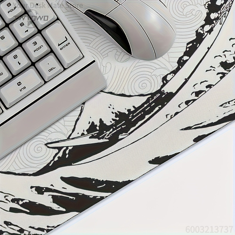 Siyah Beyaz Dalga Sanatı XXL M - Desk Setup Black And White incelemesi ve fiyatı