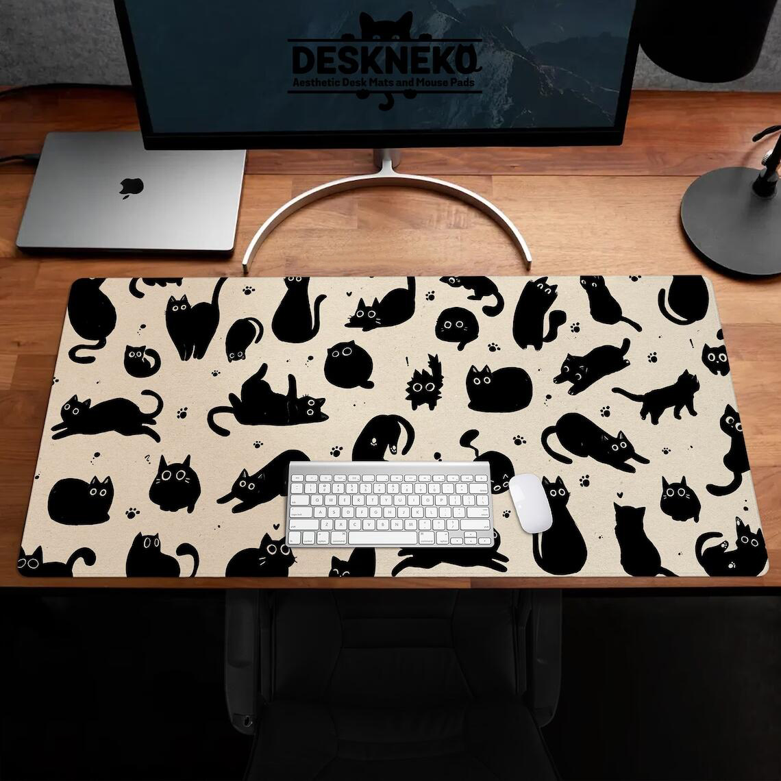 Sevimli Siyah Kedi sümen Bej M - Desk Setup Pink incelemesi ve fiyatı
