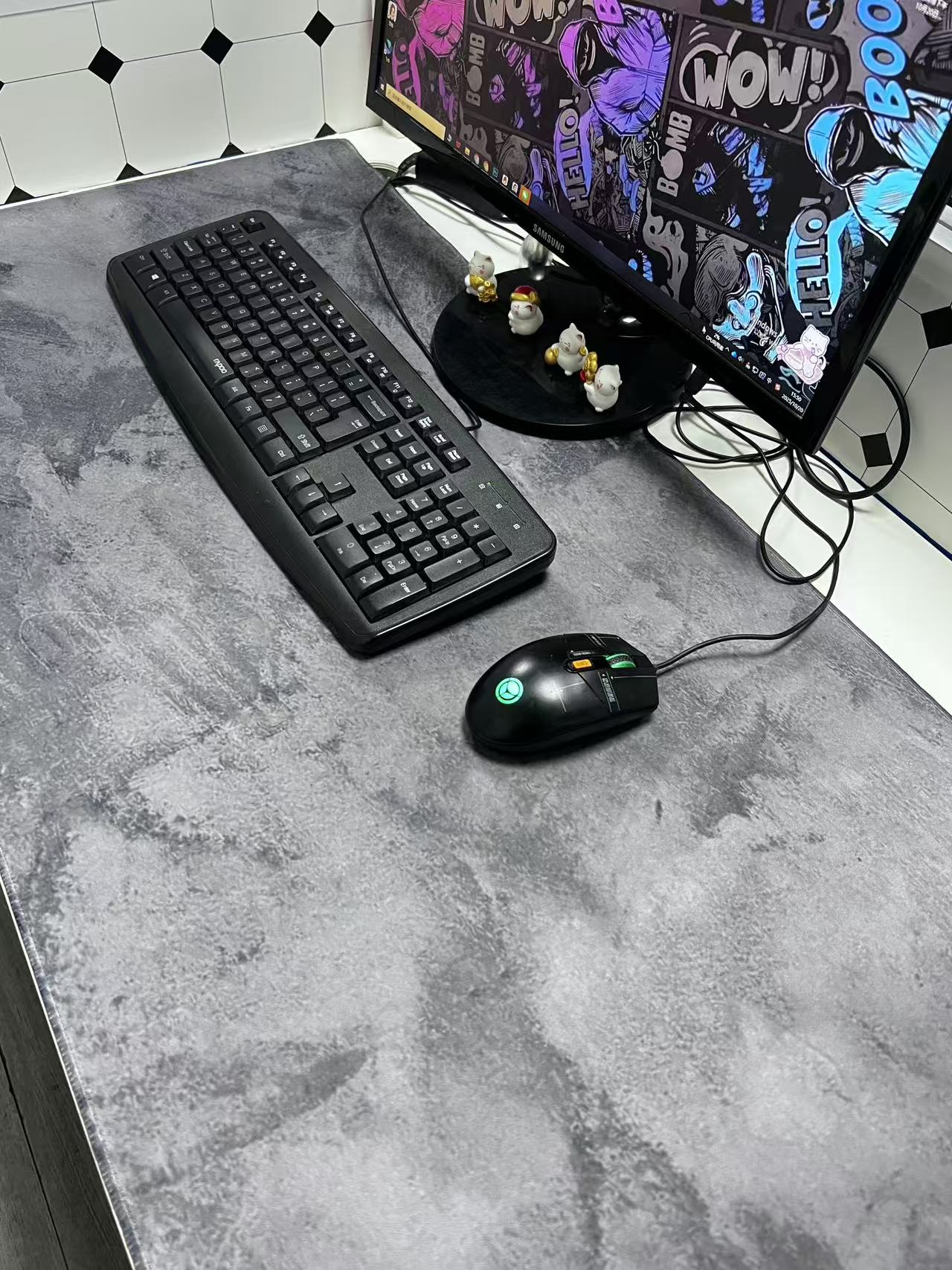 Gri Mermer Büyük Mousepad Mous - Desk Setup Grey incelemesi ve fiyatı