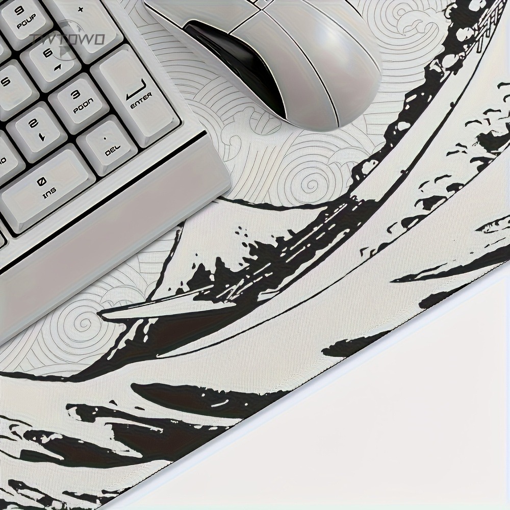 Siyah Beyaz Dalga Sanatı XXL M - Desk Setup Black And White incelemesi ve fiyatı