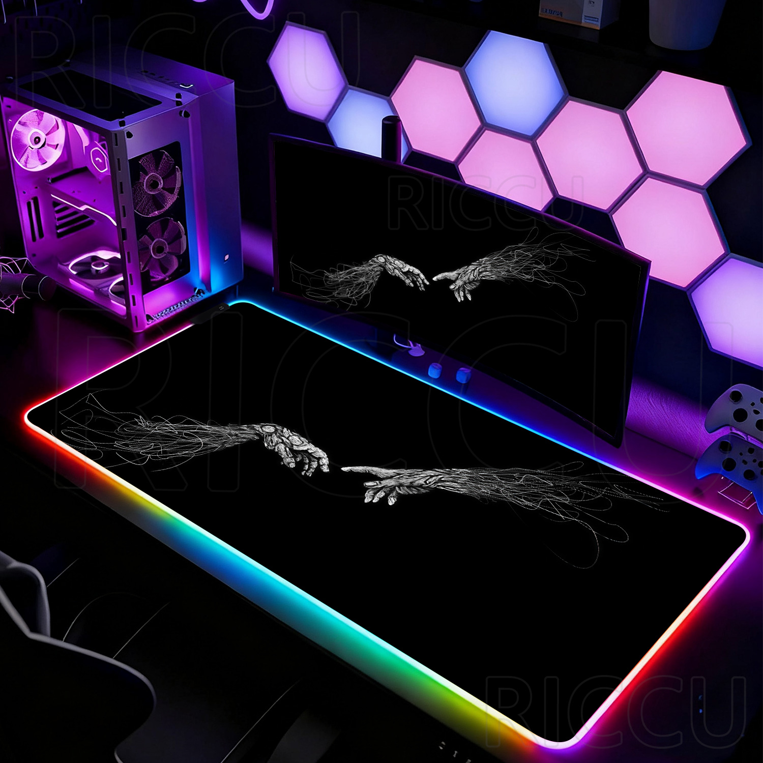 RGB XXL HD Büyük Siyah Beyaz G - Desk Setup Black And White incelemesi ve fiyatı